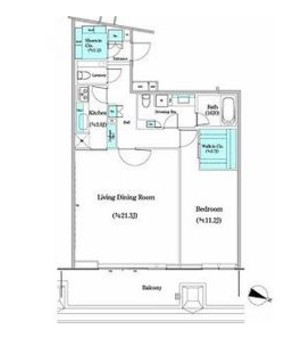 1LDKの間取りの画像