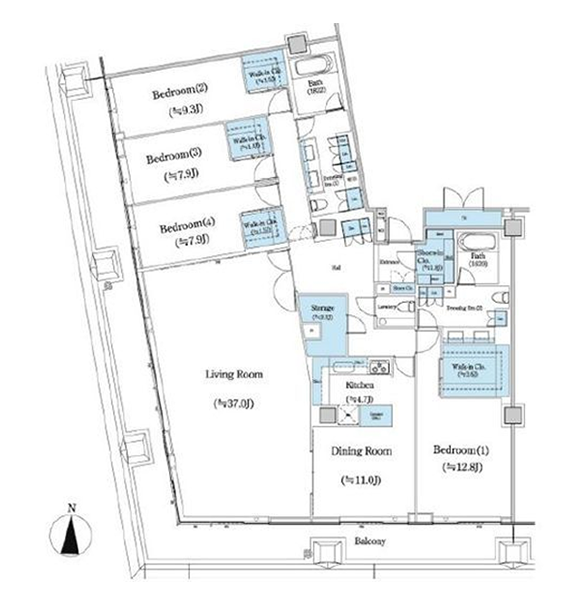 4LDKの間取りの画像