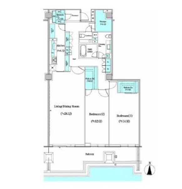 2LDKの間取りの画像