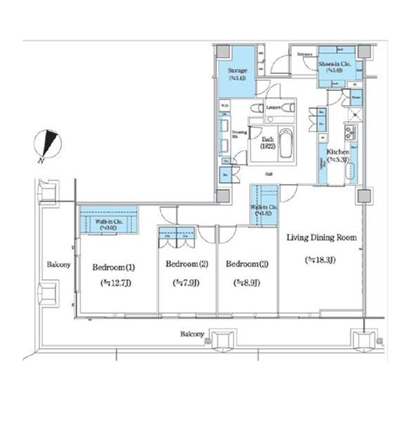 3LDKの間取りの画像
